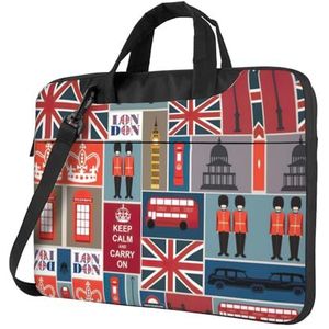 Ultradunne laptoptas met vlag van Arizona, laptoptassen voor bedrijven, geniet van een probleemloze en stijlvolle reis, Engeland Symbolen, 13 inch