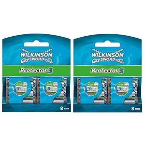 Wilkinson Sword Protector 3 - verpakking met 16 reservemessen voor mannen, 3 messen, conditioneringstape met aloë vera