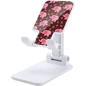 Roze Olifant Verstelbare Mobiele Telefoon Stand Opvouwbare Tablet Houder Desktop Accessoires Voor Smartphones