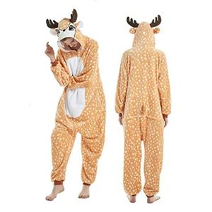 ZKomoL Kigurumi onesie pyjama voor volwassenen, uniseks, voor feestjes en cosplay (Sika Deer, L)