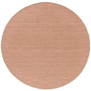 RugVista Handloom flat, Vloerkleed, Kelim Modern, Ø 250 cm, Rond, Laagpolig, Woonkamer, Slaapkamer, Alleen chemisch reinigen, Care & Fair gecertificeerd, Terracotta