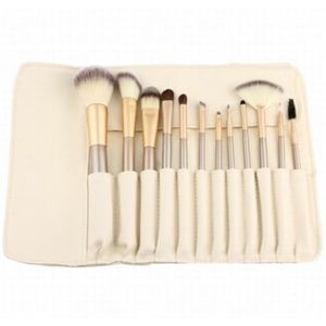 MQPALZKD 12-delige gebroken witte make-upborstelset, beautytool for beginners, gebroken witte make-upborstel