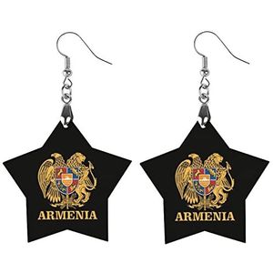 Wapen van Armenië Mode Leuke Oorbellen Grappig Geschilderd Houten Sieraden Geschenken voor Vrouwen Liefde