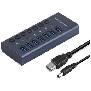 USB 3.0 Hub Socket Switch 4/7/10 Poort Concentrator Multi-tap Multi-poorten Docking Station Oplader Meerdere Voeding Type C Snel Veilig(7USB)