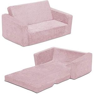 Serta Perfect Sleeper Extra Brede Convertible Sofa naar Ligstoel - Comfortabele 2-in-1 Flip Open Bank voor Kinderen, Roze