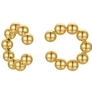 Oorclips Kralen oor manchet goud kleur oorbellen for vrouwen rvs mode-sieraden nep piercing cadeau pendientes Oorbellen (Style : Gold color)
