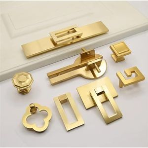 KGUDINZI Chinese schoenenkast duwtrek deurklink goud imitatie koper zinklegering decoratieve meubels lade verzonken handgrepen 1 stuk (kleur: enkel gat C)