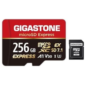 GIGASTONE 256 GB microSD Express, MicroSDXC Express geheugenkaart SD 7.1 Snelheid tot R/W 880/650MB/s Compatibel met Nintendo-Switch 2, professionele camera, A1 V30 U3, met SD-adapter