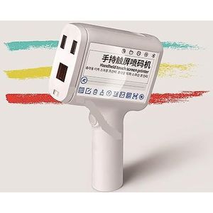 Handbediende Inkjetprinter, Handheld Inkjet Printer 12.7mm Barcode Barcode Batch Code Nummering Logo Label Draagbare Inkjet Printer Slim Sneldrogend Printen (Color : White with 1 ink, Size : 1)