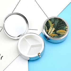 Pillendoosje ronde pillendoos met 3 compartimenten (designnaam) pillenorganizer, waterdichte medicijnorganisatordoos voor reizen, metalen pillencontainers voor medicatieplanner