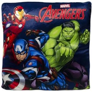 ms móvil shop Marvel The Avengers decoratiekussen, 40 x 40 cm, Hulk, Iron Man, Captain America, officieel Disney-product