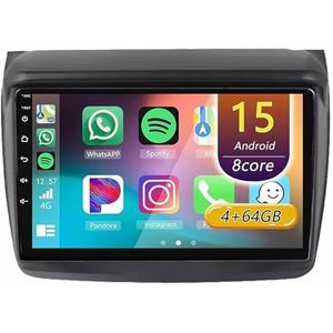 Android 15 Radio,voor Mitsubishi L200 2008-2016, 9 inch Touchscreen Autoradio met Wireless CarPlay Android Auto Bluetooth WIFI GPS-navigatie swc(A 4core (2G+32G))
