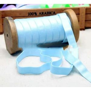 50 yards groothandel breedte 12 mm snoep kleur helder licht elastische band naai ondergoed riem beha schouderband haarband elastische band-hemelsblauw-12mm-50yards