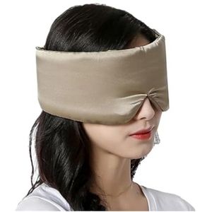 2 stuks zijden satijnen slaapmasker oogschaduw blokkerende licht oogmasker cover schaduw reizen ontspannen ooglapje vrouwen mannen hulp voor slaap (beige)