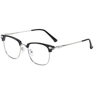 Fullwosing Bril bijziend met minus dioptrie -1.00 tot -6.00 myopie gezichtssterkte bijziend heren dames, zilver, -3.50