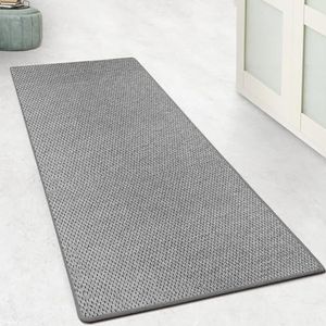 casa pura Keukentapijt, loper, 200 x 1000 cm, voor keuken, hal, slaapkamer en woonkamer, bedmat, antislip en wasbaar, in sisal-look, haltapijt, per meter, zilverkleurig, calcutta