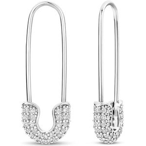 Oorbellen van het merk Ti Sento Milano oorstekers zilver geplatineerd met witte zirkoon Sieraden met zirkonia Het gewicht is 0,00181. De referentie is 7970ZI