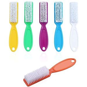 6 nagelborstels met handgreep, nagelreinigingsborstels voor tenen en vingernagels.