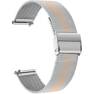 NASUNJIA Milanese Roestvrijstalen Horlogeband Compatibel Met Garmin Vivomove HR 3 3S / Vivoactive 4 4S 3 / Venu 2 2S Sq/Luxe Stijl Horlogebandriem(Rose Gold Silver,Garmin Style)