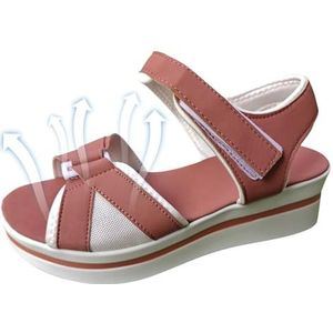 Sandalen met dikke zool voor dames - Casual schoenen met plateauzolen | Platte sandalen met lage zool en verstelbare bandjes voor strandwinkels Xinme