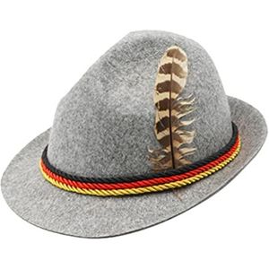 Kerstmuts Vakantie Oktoberfest Wool Beierse Fedora Hat Beer Kostuum Cosplay Hat for Mannen Kerstmuts Santa Claus (Size : Light Gray)