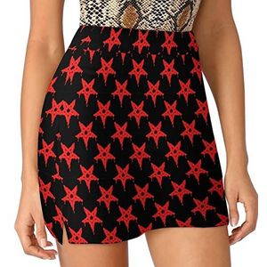 Zombie Bloody Stars Dames Skorts Hoge Taille Tennisrok Gelaagde Korte Mini Rok Culottes Skorts Met Zakken 3XL