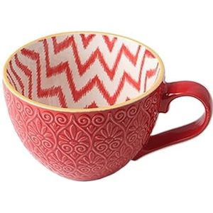 BLacOh Mokken keramische koffiekopjes melk thee ontbijt mok cappuccino bloem kopjes latte keuken servies hoogwaardige koffiemokken (maat: 401-500 ml, kleur: 18)