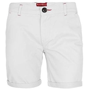 BlauerHafen Stretch chinoshorts voor heren, slim fit, bermuda, korte broek, stretch katoen, wit, 30W