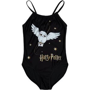 Harry Potter Hedwig Zwemkleding voor meisjes, verstelbare bandjes, zwart, 146