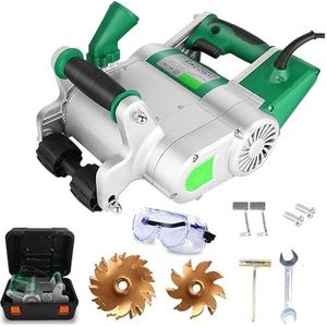 Vickyyy Seguide Wandsleuf, elektrische wandsleuf, 1100 W, snijmachine voor betonwanden, gelegeerde platen 25 mm + 35 mm, diepte-instelling van 20-30 m