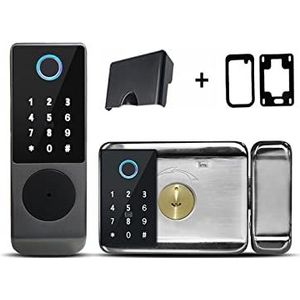Slim slot Bedrading Outdoor Waterdicht Tuya Smart Lock Dubbelzijdig Vingerafdrukslot IC-kaart Digitaal toetsenbord Elektronisch deurslot(Double Tuya)
