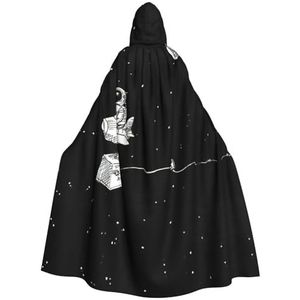 WURTON Astronaut Galaxy Trippy Print Halloween Wizards Hooded Gown Mantel Kerst Hoodie Mantel Cosplay Voor Vrouwen Mannen