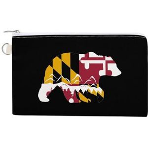 Maryland State Bear Mountain Kleine Portemonnee Leuke Geld Zakken Reizen Portemonnee Canvas Pouch Mini Verandering Tas