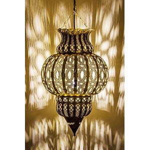 Oosterse lamp hanglamp goud Isfahan 50 cm E27 lampfitting | Marokkaans design hanglamp lamp uit Marokko | Oosterse lampen voor woonkamer, keuken of hangend boven de eettafel