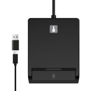 Cryptnox Contact SmartCard Reader - USB SmartCard Reader met virtuele touch-knop voor FIDO2 (alleen Windows, Cryptnox Cards) - compatibel met Windows, MacOS & Linux, CCID gecertificeerd