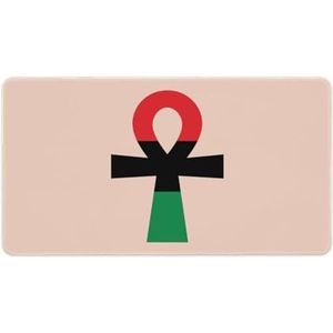 Rood Zwart & Groen Ankh Symbool Mode Bureau Muismat Antislip Gaming Muismat Accessoires Decor 40X75cm