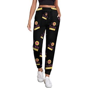 I Love Pickle Sportbal Dames Atletische Jogger Broek Sweatpant Lounge Broek Met Zak