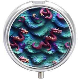3D Magische Draak Schalen Pillendoos Waterdichte Draagbare Geneeskunde Pil Case Vochtbestendige Metalen Reizen Pillendoos met 3 Compartimenten Geneeskunde Case