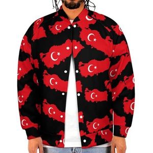 Turkije Kaart Vlag Grappige Mannen Baseball Jacket Gedrukt Jas Zachte Sweatshirt Voor Lente Herfst