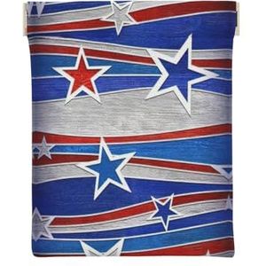 Patriottische Sterren Strips Patroon Print Lederen Squeeze Coin Purse Pouch Change Houder voor Mannen Vrouwen Veelzijdige Mini Portemonnee, Patriottische Sterren Strips Patroon, Eén maat, Munt Pouch