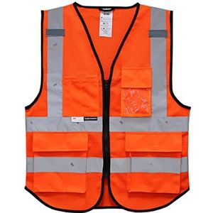 Salzmann Reflecterende vest met hoge zichtbaarheid - Gemaakt van 3M reflecterend materiaal - Met 4 voorzakken en ritssluiting
