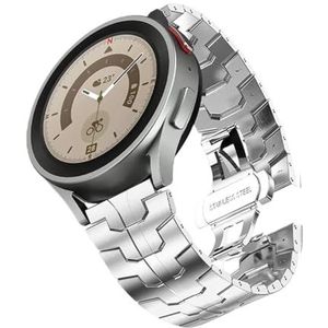 20mm 22mm luxe band geschikt for Samsung Galaxy Watch 4 5 Pro 45mm Gear S3 metalen stalen band geschikt for Huawei Watch 4 Pro GT3 46mm universeel(Silver,22mm)