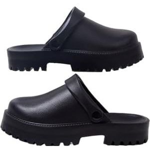 fengqingyunyan0304 Slide, dikke zool sandalen voor dames, comfortabele outdoorpantoffels, voor heren, Zwart, 41 EU