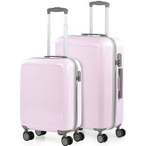 ITACA - Koffer Set - Reiskoffer set. Kofferset voor Elke Reis Handbagage & Trolley Koffers met Wielen - Ultiem Reisgemak 702600, Roze