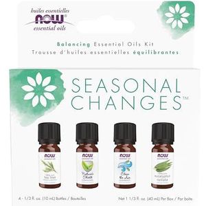 NOW Foods Seasonal Changes Etherische Olie Kit - Kalmerende Blends voor Seizoensgebonden Wellness - 4x10 ml