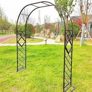 Heavy Duty tuinprieel boog gegalvaniseerd weerbestendig latwerk rozenbogen - extra breed voor klimplanten en bruiloften (B,180 x 230 cm)