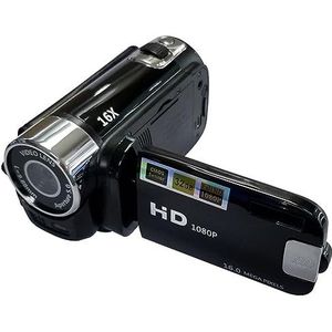 16 Megapixel HD DV Digitale Camcorder Studentencamera Heldere Gedetailleerde Beelden(Black+Charger+Card Reader)