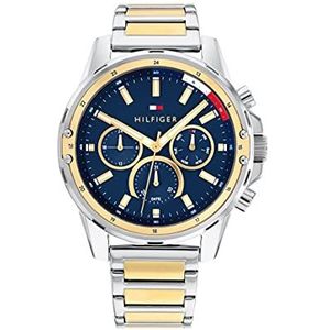 Tommy Hilfiger Analoog kwartshorloge voor heren met armband van roestvrij staal 1791937, Blauw, Armband