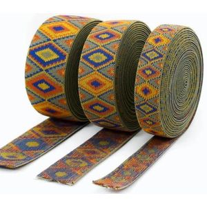 2/5M 25/40/50mm etnische elastische band broek rokken riem elastische linten elastische tailleband voor doe-het-zelf kleding naaien accessoires-blauw-25mm-5meter