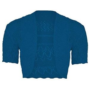 Hamishkane Dames Gehaakte Gebreide Bolero Shrug Korte Mouw Open Voorkant Cropped Vest Top, marineblauw, 46-48